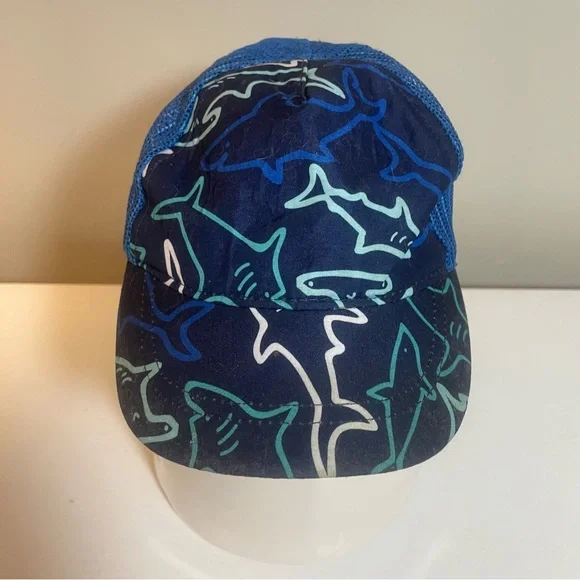 2/$10 Sale!Cat & Jack Blue Sharks Baby Baseball Cap Size 6-12 Months - Picture 2 of 4